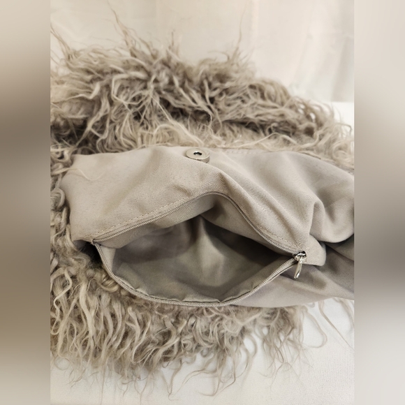 Aimee Kestenberg Faux Fur Slouchy Hobo Bag – Taupe - Picture 2 of 6